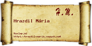 Hrazdil Mária névjegykártya